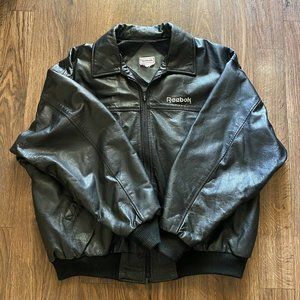 REEBOK HUMAN RIGHTS NOW LEATHER JACKET VINTAGE 80s BRUCE XL